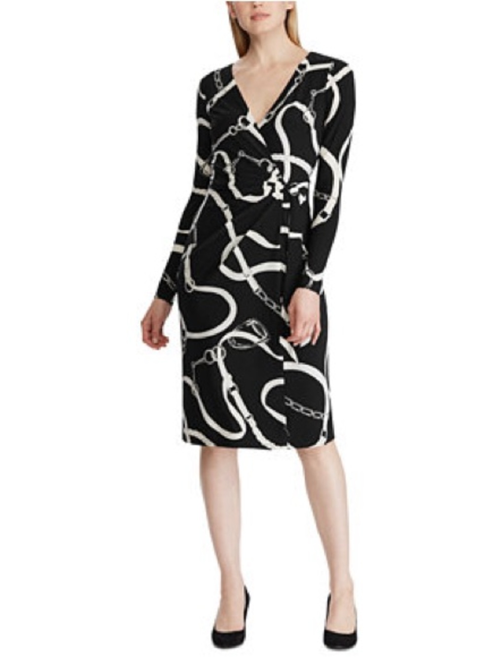 SOLD❌✨ Lauren Ralph Lauren Chain Print Faux Wrap Dress ✨